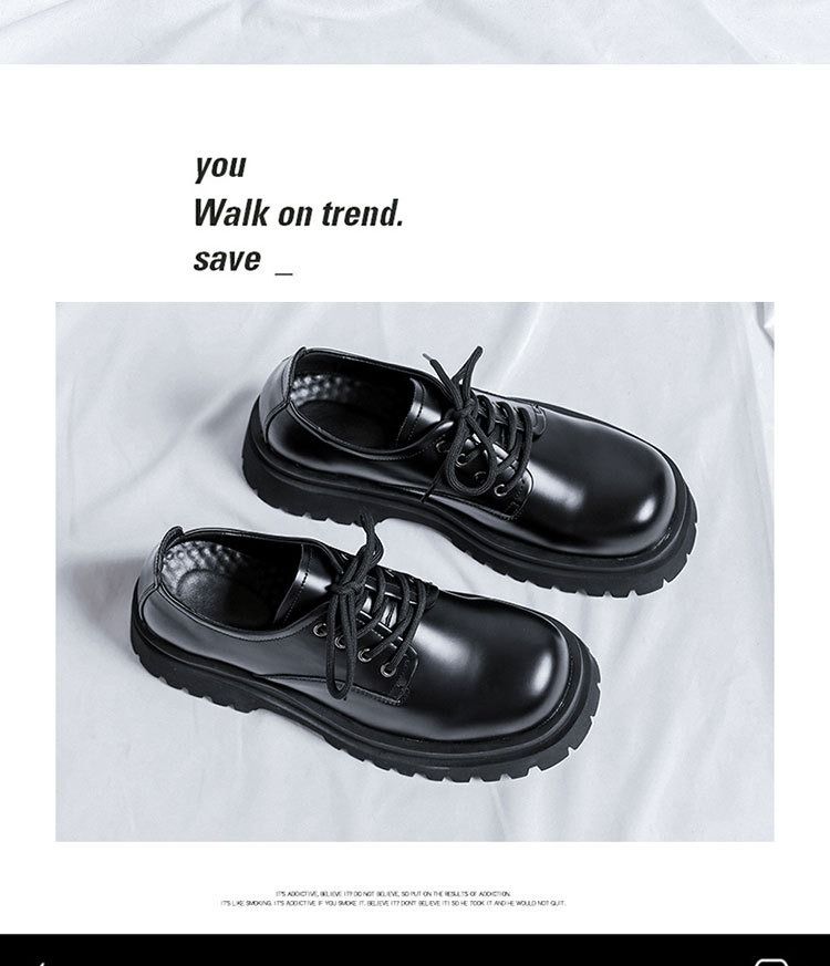 Casual Leather For Men And Women 2023 New Arrival Thick Sole Height Increasing Derby Couple Commuter's All-Matching_voghion.com