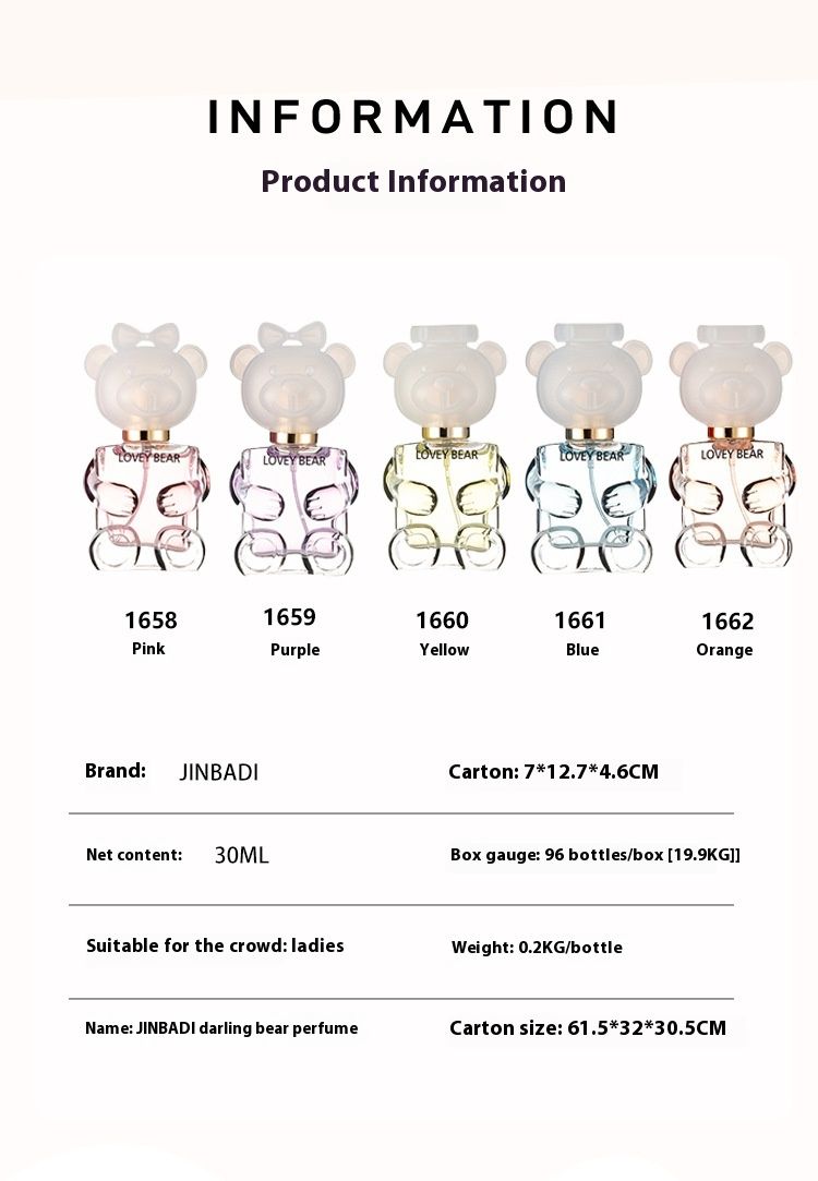 Patty Goody Bear Case Women's Perfume Lasting Fragrance 30ml Perfume_voghion.com