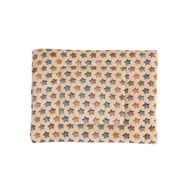 Coral Fleece Pet Paw Print Mat Cat Dog Cage Autumn Winter Thickened Warm Mattress Sleeping Pad_voghion.com