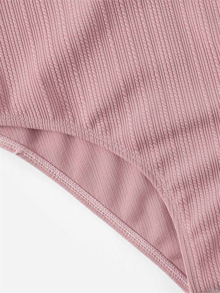 Maillot de bain une pièce à volants pour femme, couleur unie, multicolore, rayé, sexy_voghion.com