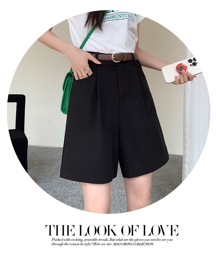 Dameskleding Losse en casual wijde A-lijn shorts Hoge taille Kleine maten werkshorts_voghion.com