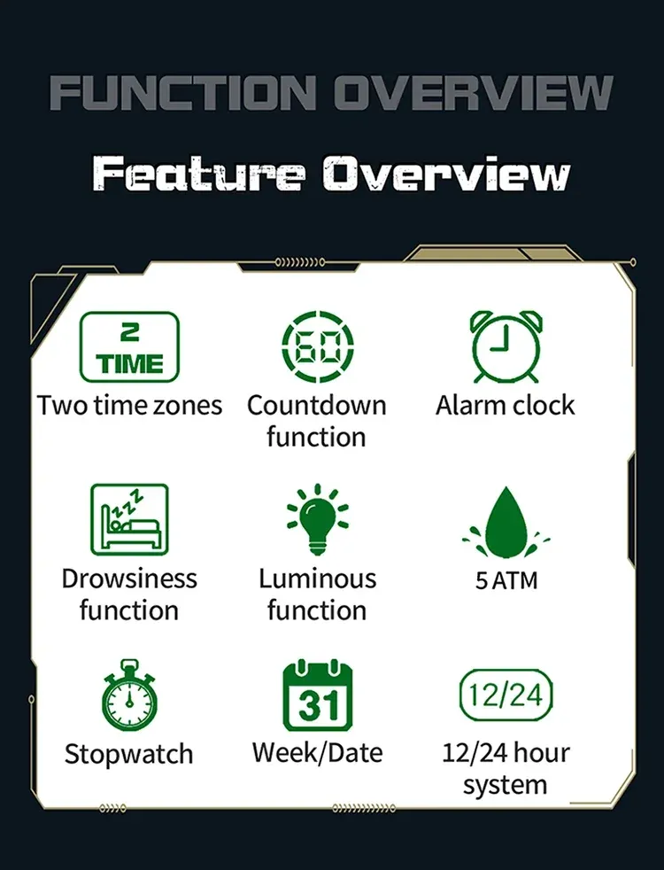 SANDA Military Sport Man Watch Nylon Strap LED Digital Display Multifunction Alarm Clock Countdown Waterproof Men's Wristwatch_voghion.com