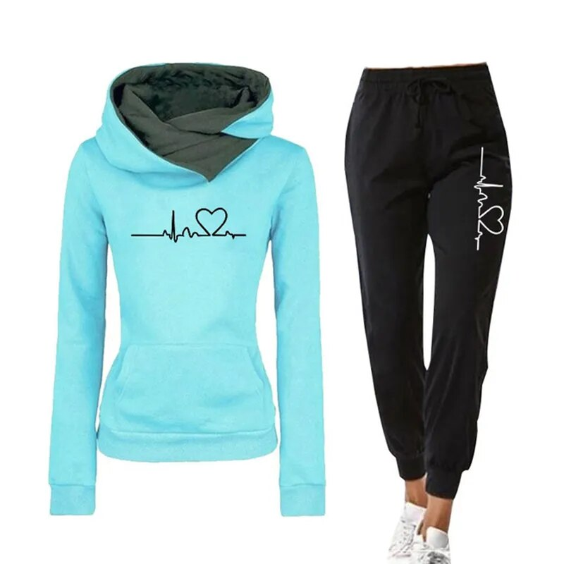Automne femmes survêtement pulls à capuche sweat + pantalon de survêtement 2 pièces ensemble vêtements de sport décontractés Jogging vêtements de course_voghion.com