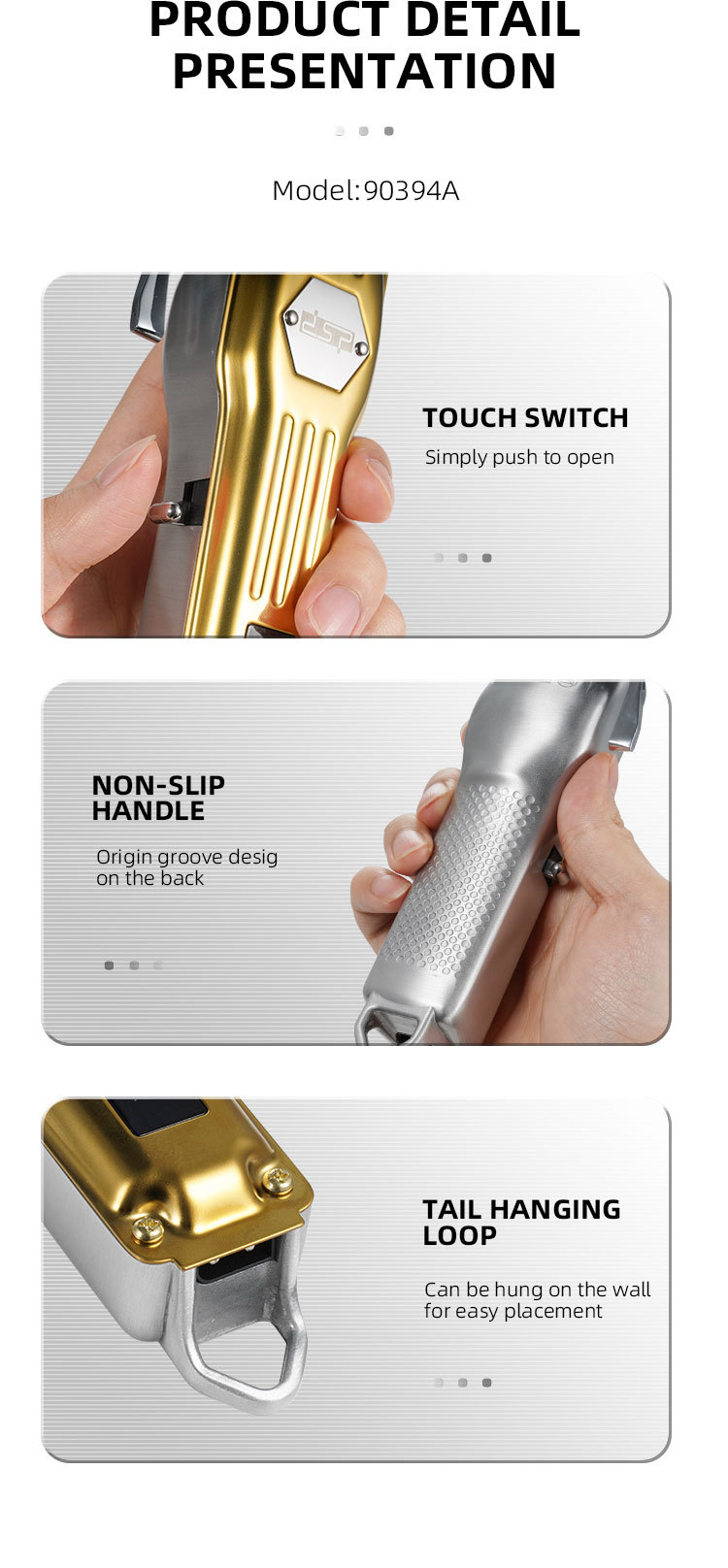 Kit de afeitado y empuje eléctrico recargable DSP/Dansong con pantalla digital de bajo nivel de ruido y potencia para cortadoras de cabello domésticas_voghion.com