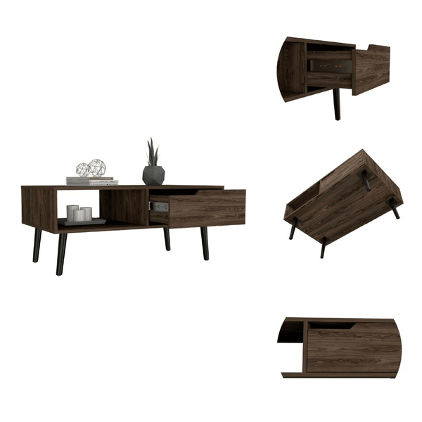 Kobe Coffee Table, One Open Shelf, One Drawer_voghion.com