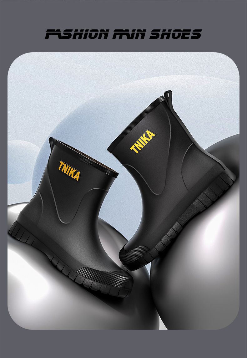 Scarpe da cuoco da uomo, punta tonda, stivali da pioggia slip-on da uomo, basse, impermeabili, facili da pulire, scarpe da lavoro da uomo antiscivolo_voghion.com