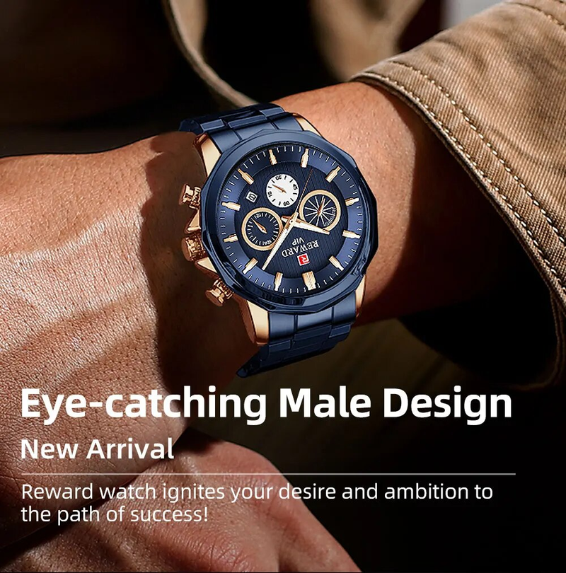 Orologio da polso in acciaio inossidabile da uomo, orologio da polso elegante da uomo, orologio da polso luminoso al quarzo, orologio da polso con data_voghion.com