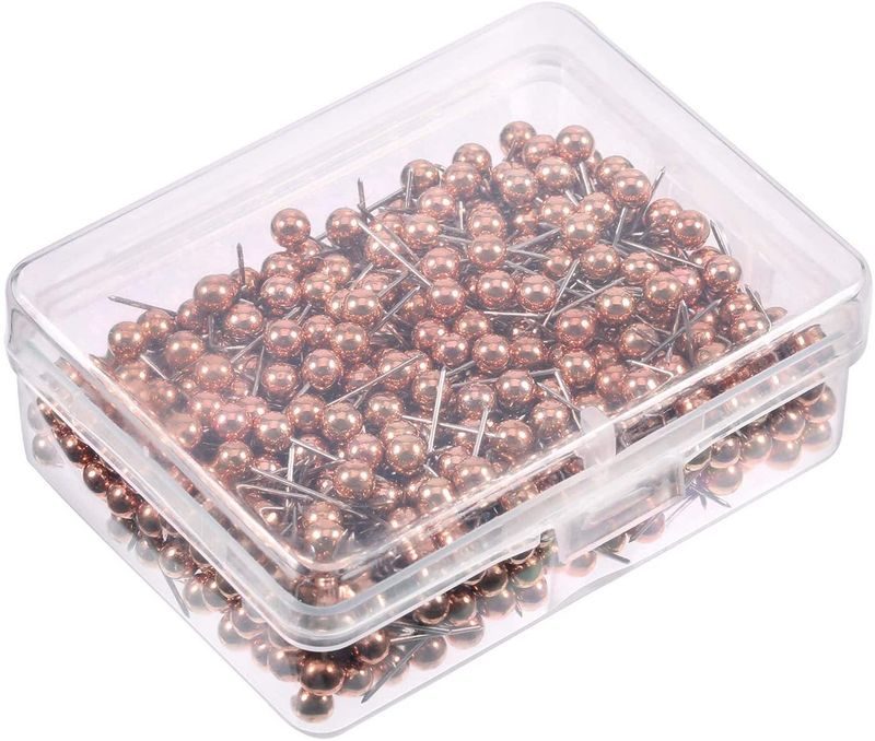 Factory direct office cork board fixed multi-color metal rose gold plastic pin ball ground pin_voghion.com
