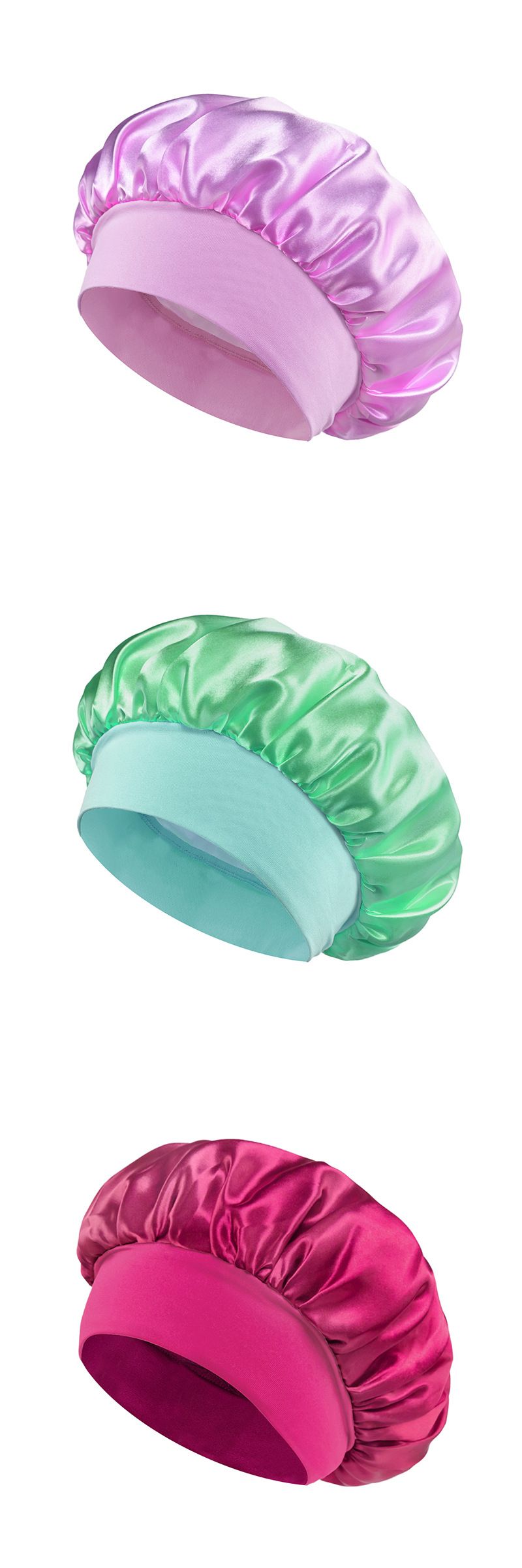 effen kleur brede rand elastische volwassen slaapmuts mannen en vrouwen mode haarverzorging schoonheid douchemuts satijn chemotherapie muts_voghion.com
