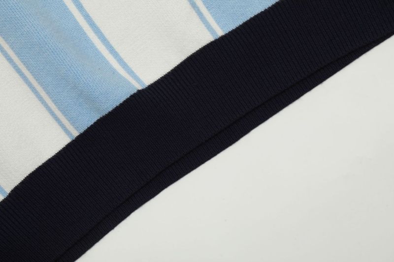 Pull à rayures verticales en jacquard à blocs de couleurs pour homme, style décontracté, col rabattu, de marque américaine tendance_voghion.com