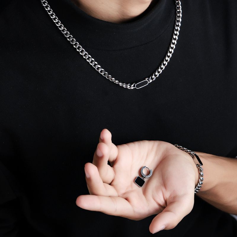 Ins Style Hip-Hop Edelstahl Nicht verblassendes High-End-Nischen-Sweatshirt Unisex Cuban Plain Chain_voghion.com