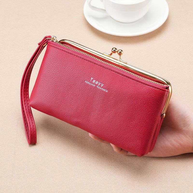 Women's Clutch Bag Long Change Bag Soft Leather Small Clutch Wallet_voghion.com
