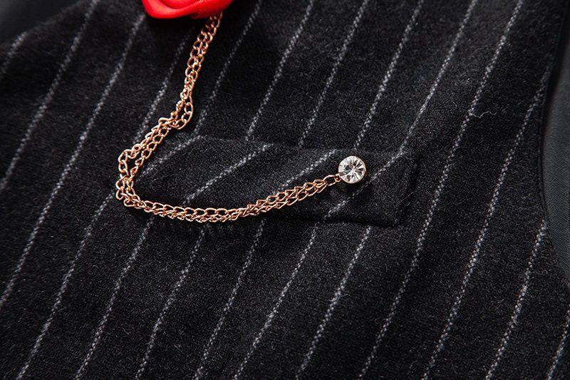 men's retro striped woolen material single-breasted vest European size casual large size waistcoat vest for men_voghion.com