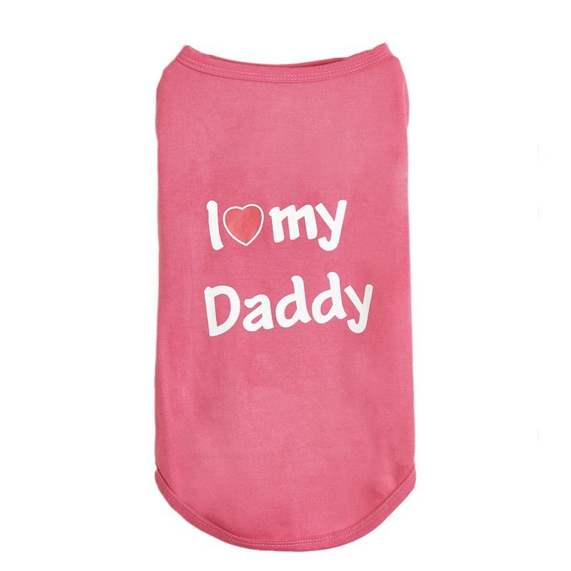 Summer Thin Cool Air Conditioning Multi-color Classic Style I Love Mom And Dad Vest Pet Supplies Two-legged Clothes_voghion.com