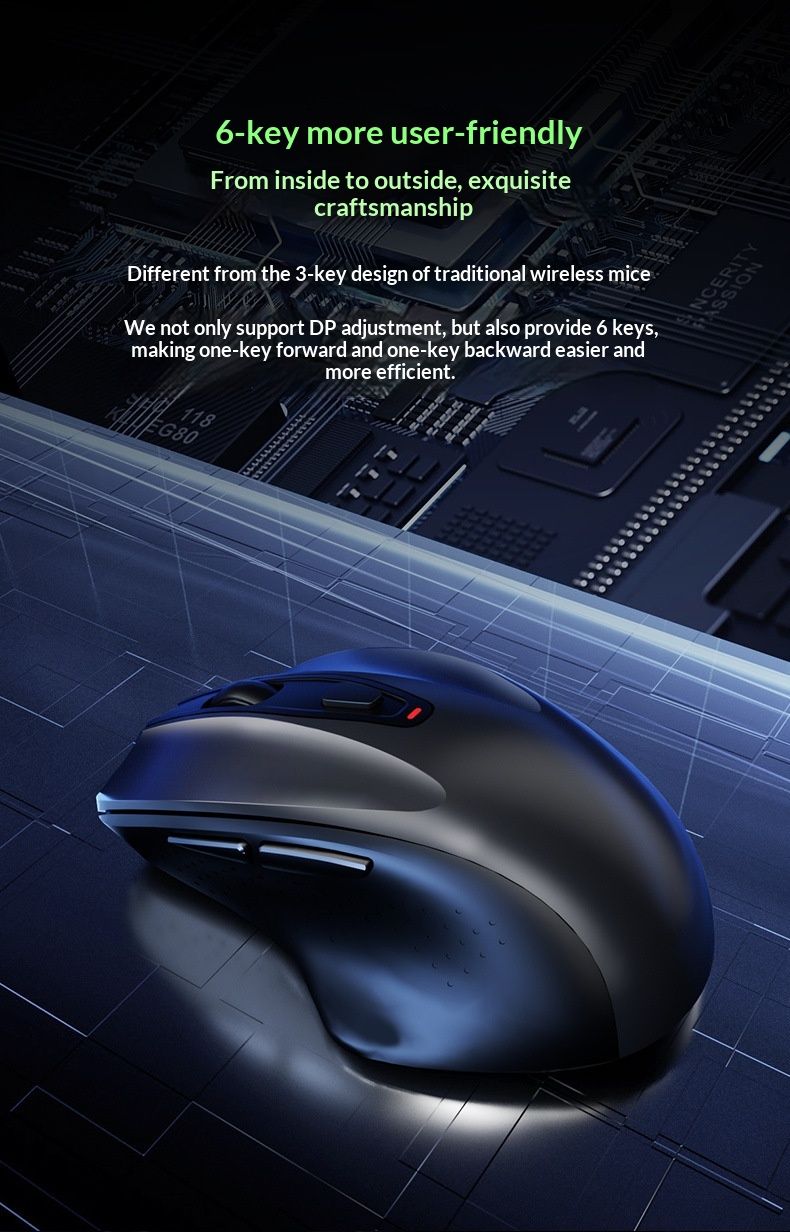 Souris sans fil Bluetooth double mode, rechargeable et silencieuse pour le jeu et l'e-sport, compatible avec les ordinateurs portables et tablettes Lenovo et HP._voghion.com