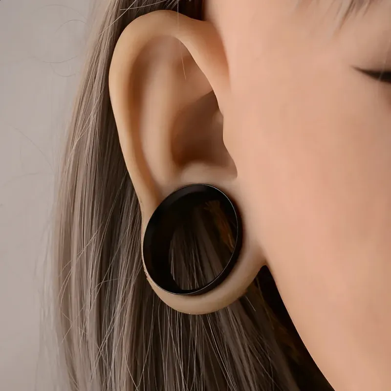 Doearko 2 pezzi dilatatori auricolari in acciaio inossidabile 316, dilatatori rotondi, piercing per donne, gioielli per il corpo, dilatatori 241217_voghion.com