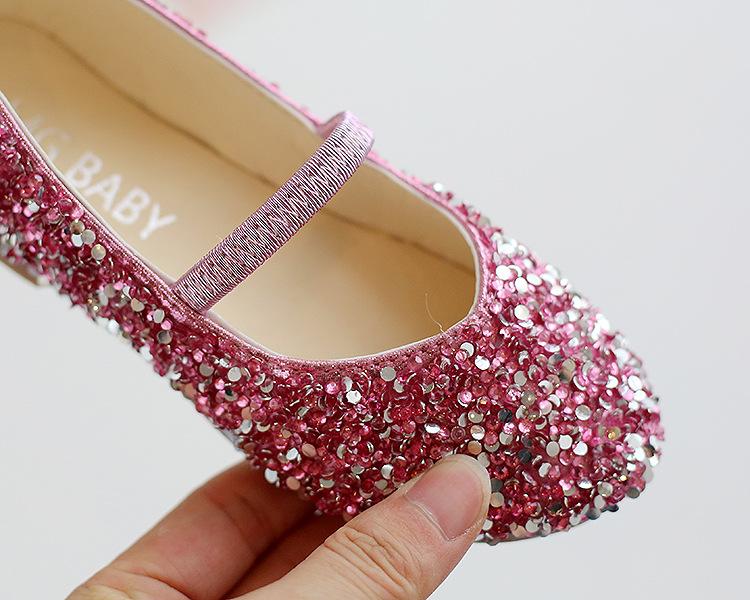 Mamma e bambini Scarpe da principessa per bambina Scarpe da passeggio per bambini dolci e carine, piccole scarpe in pelle con paillettes per ragazze, scarpe singole con bocca leggera_voghion.com