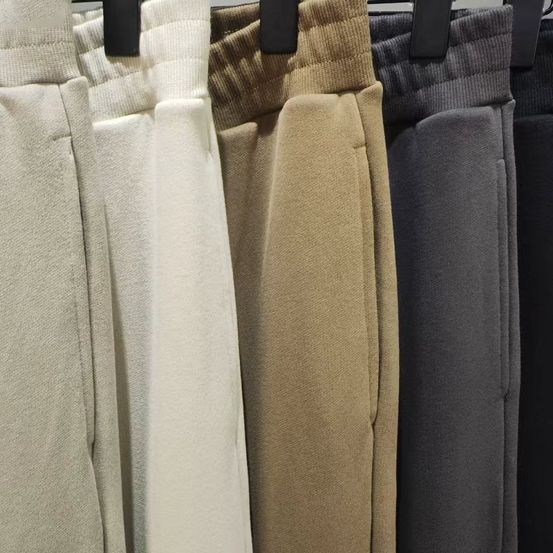 Streetwear Oversized Drawstring Joggers – Unisex Cotton Blend Cargo Pants With Patchwork & Flared Hem (Black/Charcoal/Brown/Beige/Light Coffee)_voghion.com