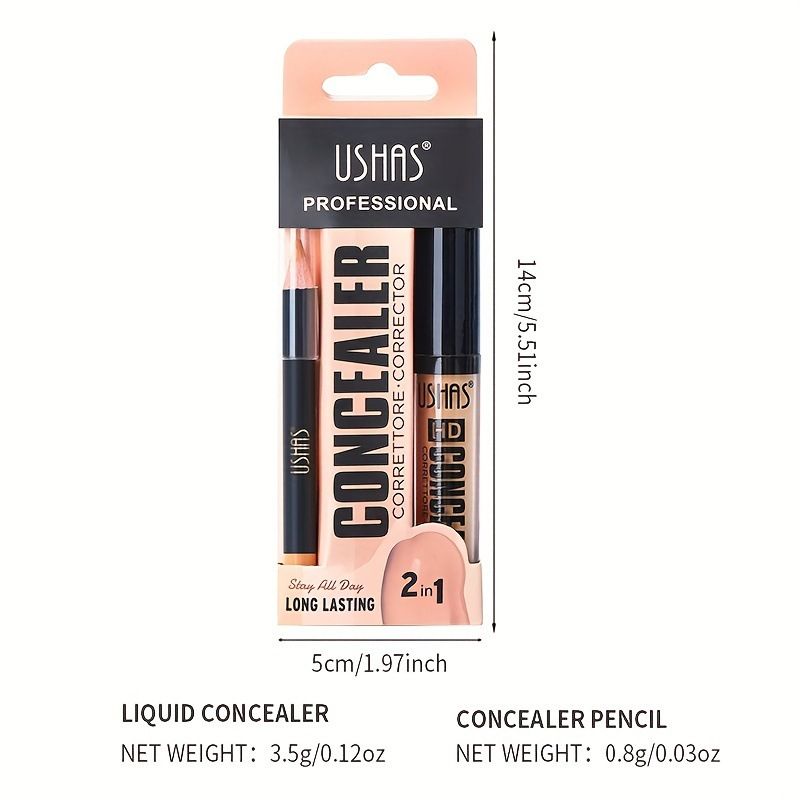 Combinazione di correttore+correttore USHAS in 12 colori per illuminare il tono della pelle, l'acne e mascherare i pori_voghion.com