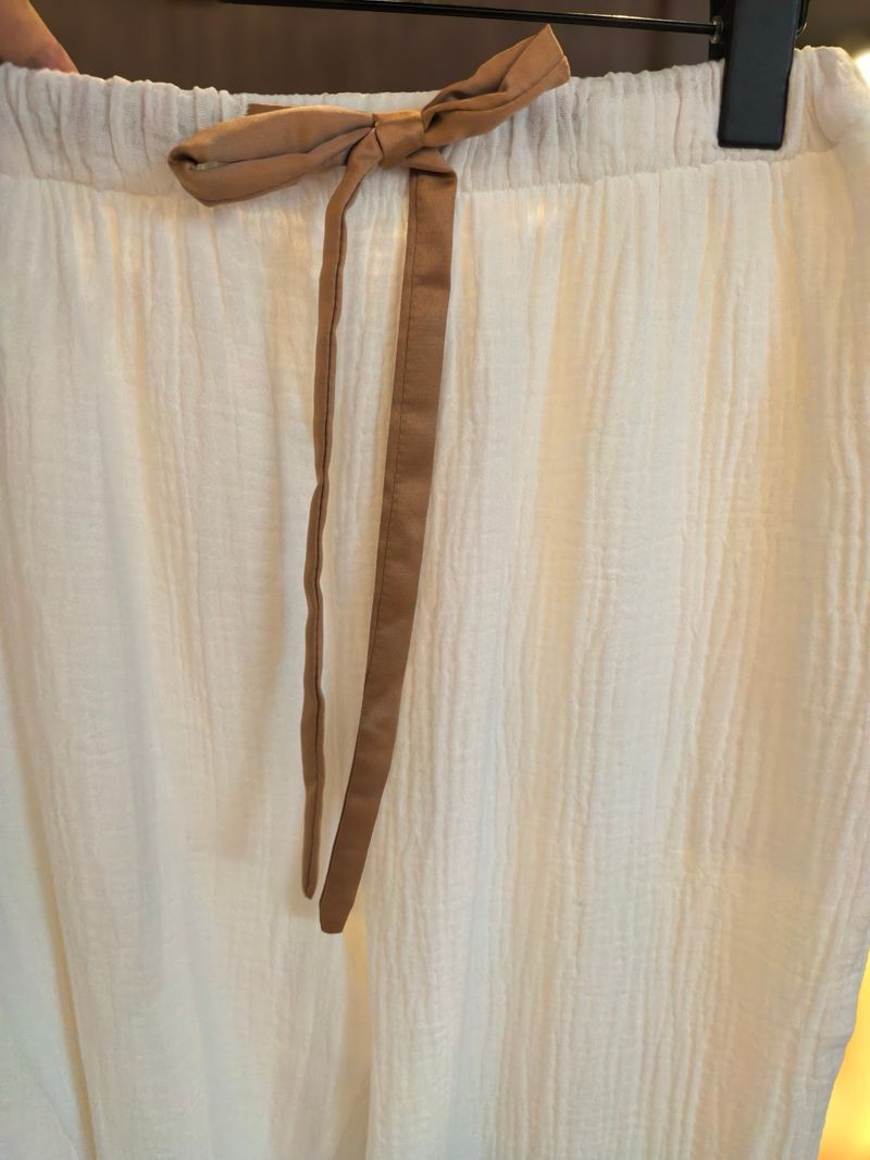 Women's Sleepwears New Style Organic Pure Cotton Double Layer Cotton Yarn Embroidery Lace Short Sleeved Pants Long Sleeved Pants Home Clothes Suit_voghion.com