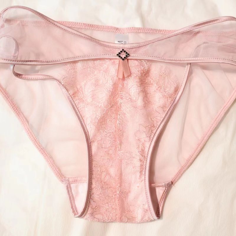 İç Çamaşırı Seksi Çapraz Hollow Mesh Şeffaf Dantel Elmas Pamuklu Kasık Külot_voghion.com