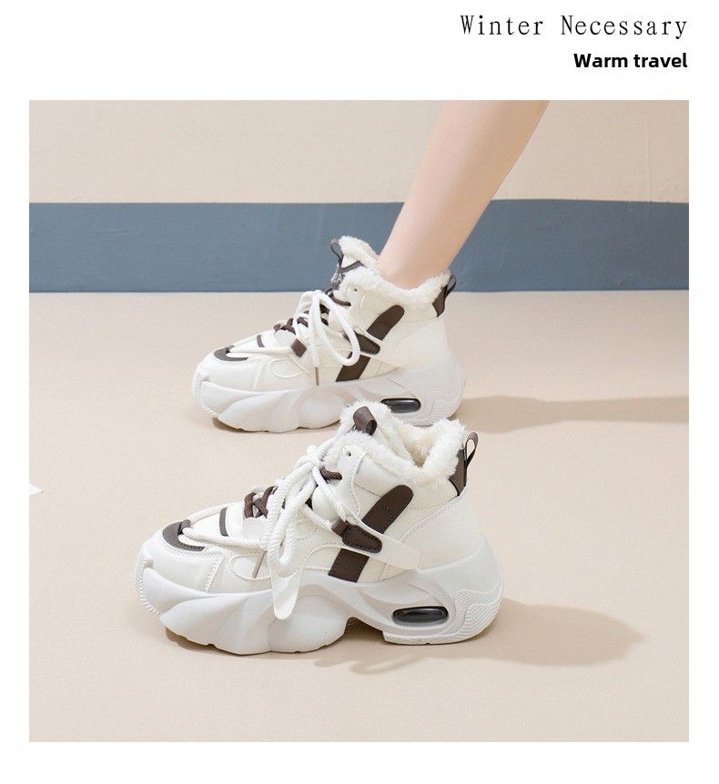 Nuovo velluto ispessito caldo inverno freddo neve stivali antiscivolo studente piattaforma cotone scarpe da donna_voghion.com