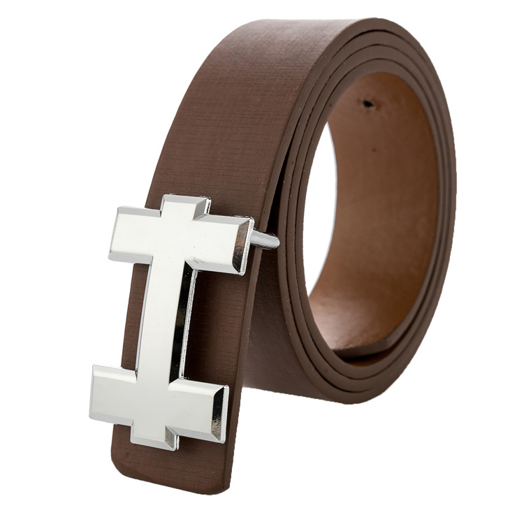 Men's Alphabet Women's Couple H-Buckle Fashion Belt_voghion.com
