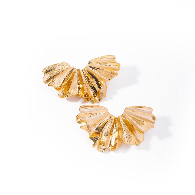Orecchini esagerati, eleganti e alla moda, da donna, in metallo placcato oro vero, semplici e alla moda._voghion.com