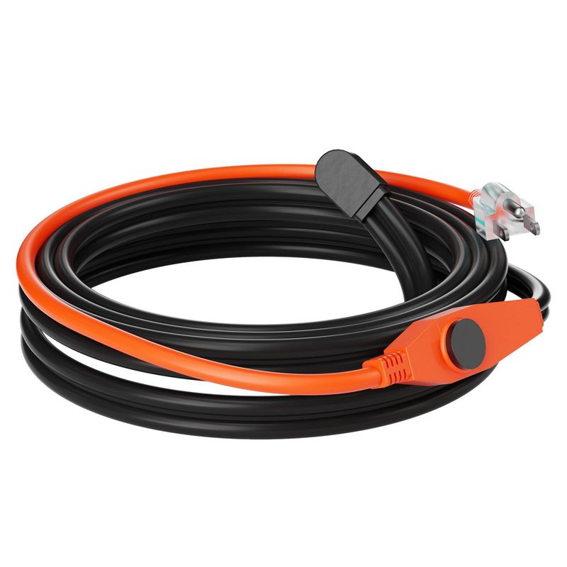 Pipe Heating Cable 12FT 7W/FT Heat Tape For Pipes With Built-in Thermostat_voghion.com