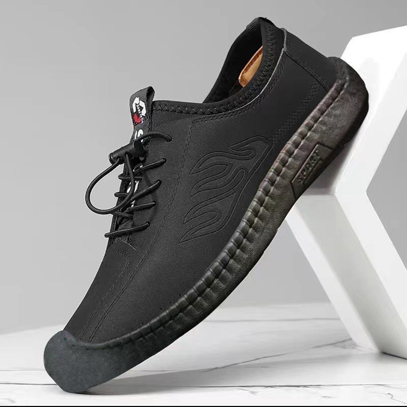 50704555550<=0 Men's Breathable New Business Casual Shoes Soft Cowhide Sole Loafers Spring Autumn Hollow Sandals Leather Surface_voghion.com