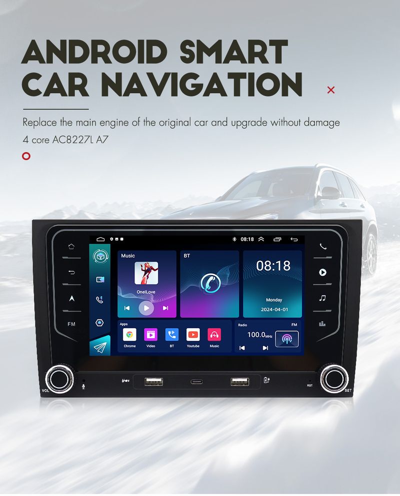 odnosi se na Audi A4 02-08, navigaciju za automobil, Bluetooth player s centralnim upravljanjem, integriranu navigaciju za automobil_voghion.com