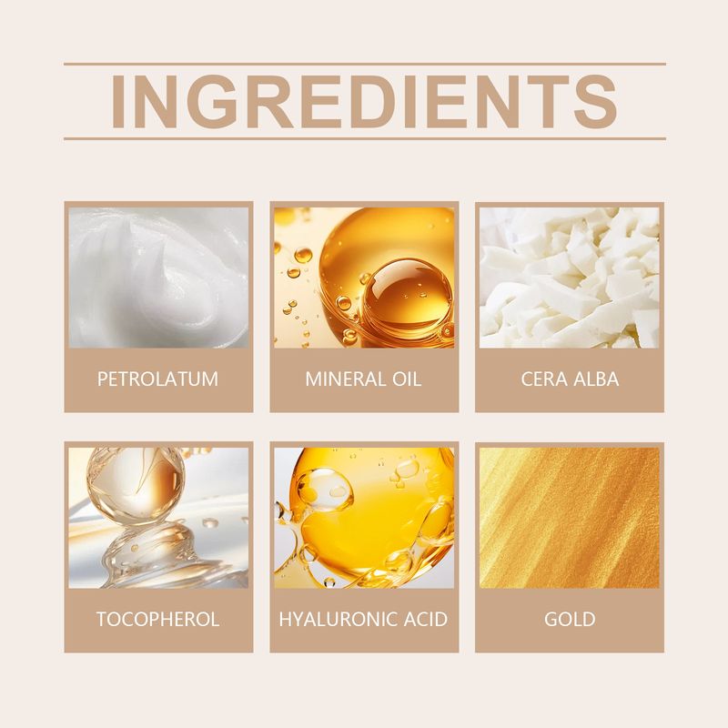 OUHOE Gold Foil Color-Changing Nourishing Moisturizing Hydrating Glass Soft Skin Non-Greasy Lip Balm_voghion.com