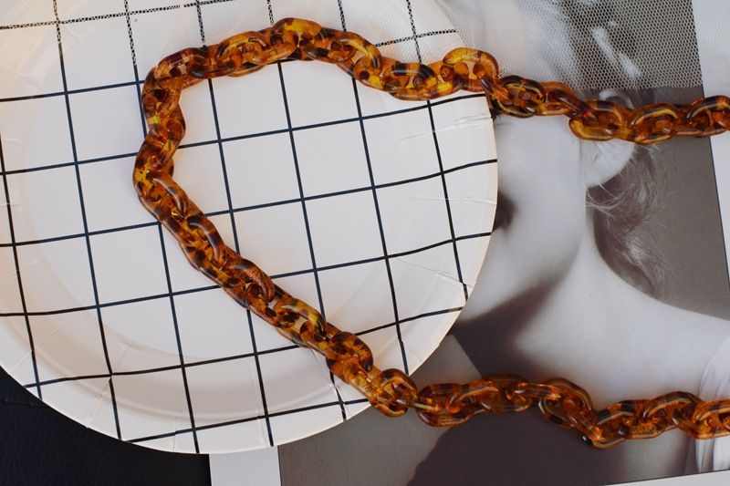 Collana con catena trasparente in cristallo di gel da 120 cm, accessori per borse a tracolla_voghion.com