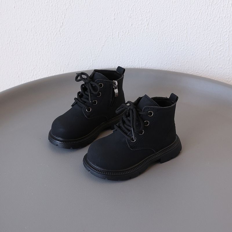 Scarpe da esterno impermeabili per bambine e bambini, in pelle, stile coreano, modello Martin, alla moda, primaverili e autunnali_voghion.com