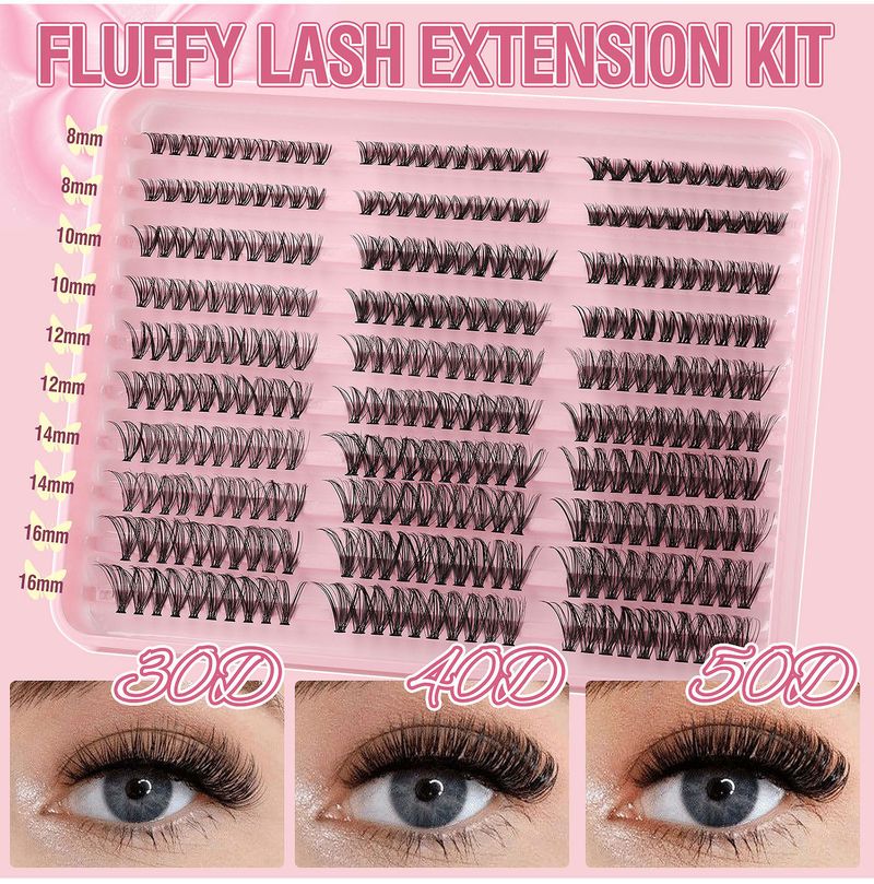 False Eyelashes Hot Melt False Eyelashes 300 Clusters 8 16mm Segmented Eyelashes Thick Curled Stage Makeup False Eyelashes_voghion.com
