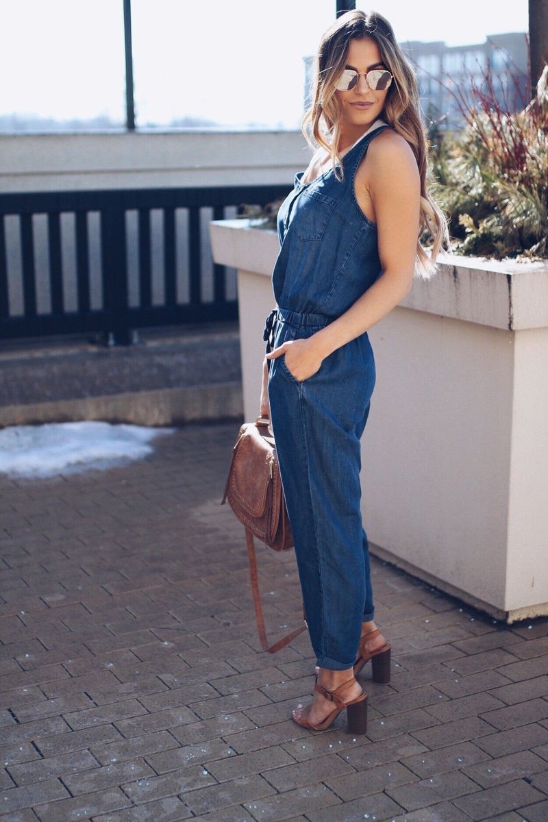 Women's vest waist slimming fashion jeans jumpsuit trousers spot_voghion.com