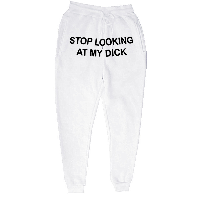 Sporthose mit Buchstabendruck, Freizeithose, Jogginghose für Herren, Kordelzug, lockere, konische Vorderseite, große Logo-Print-Hose_voghion.com