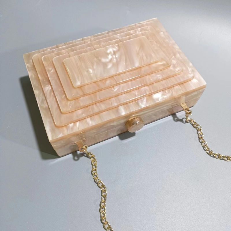 Borsa da donna, borsa da pranzo, borsa con cuciture retrò, tendenza, borsa a tracolla in acrilico con catena, per ragazza_voghion.com