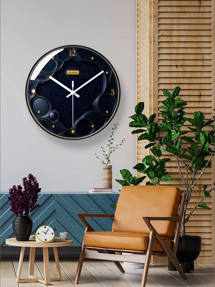Yipula 7278 Horloge murale à quartz ronde de luxe, style nordique, simple et créative, idéale pour un salon_voghion.com