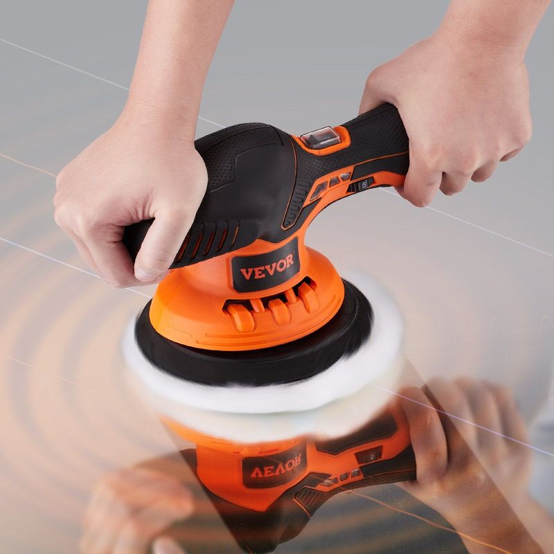 VEVOR Car Polisher Buffer Cordless Dual Action Polishing Machine 6" 1PC Battery_voghion.com