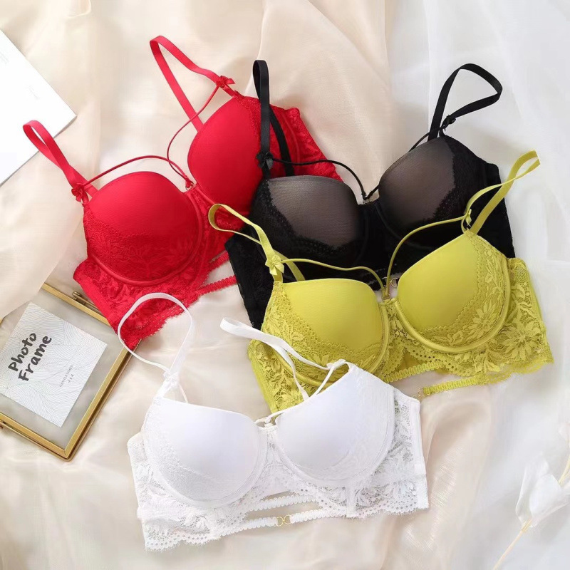 Dameklær Sexy temptation stor størrelse bh sett lite bryst push up bh bh fødselsår rød blonde bh bh_voghion.com