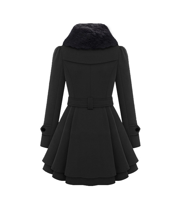 New women's slim fit long double breasted woolen coat, windbreaker for women_voghion.com