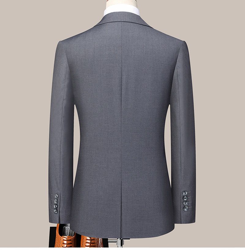 Solid color light business set for men's autumn new youth slim fit two button suit pants_voghion.com