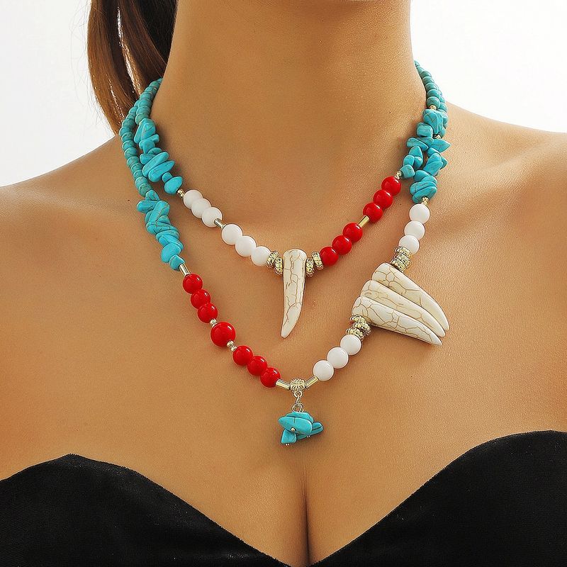 Bohemian Ethnic Wind Turquoise Necklace Female_voghion.com