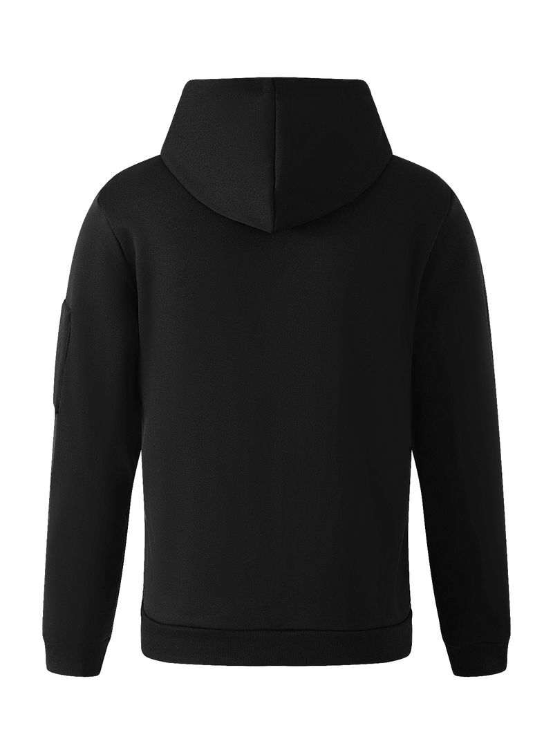 Moletom masculino com capuz e zíper, design de bolso, outono e inverno_voghion.com