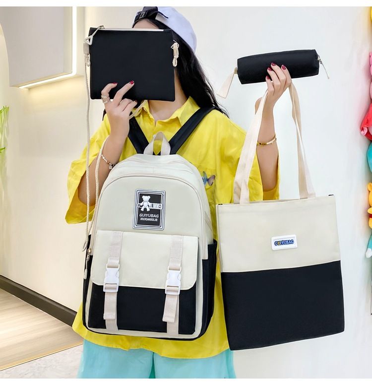 Kids Backpacks High Value Color Matching Middle School Student Backpack Female Ins Small Fresh Campus Girls Portable Backpack_voghion.com