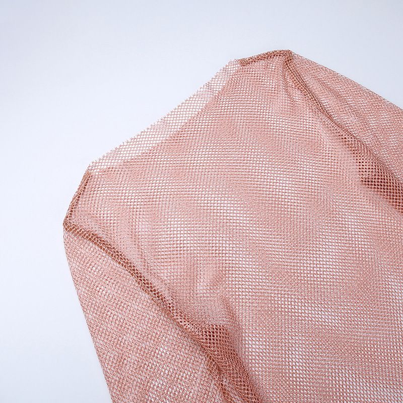 Abito da sera in rete trasparente con fili glitterati – Mini abito aderente senza maniche per la serata (nero/rosa/bianco)_voghion.com