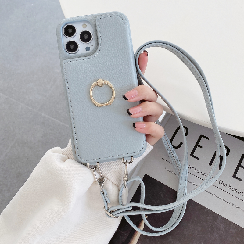 Custodia per cellulare Adatto per custodia per cellulare iPhone14Pro Custodia per cellulare diagonale con specchio di bellezza con inserto per carta litchi iPhone13_voghion.com