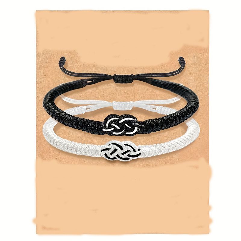 fashion personality love 100 languages projection stone stainless steel bracelet black and white bracelet Valentine's Day couple_voghion.com