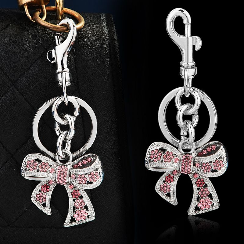 Dia Colorful Zirconia Rainbow Bag Keychain Bow Pendant_voghion.com